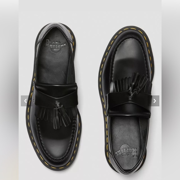 Dr. Martens Women’s Adrian Yellow Stitch Black Tassel Loafers - Picture 5 of 5